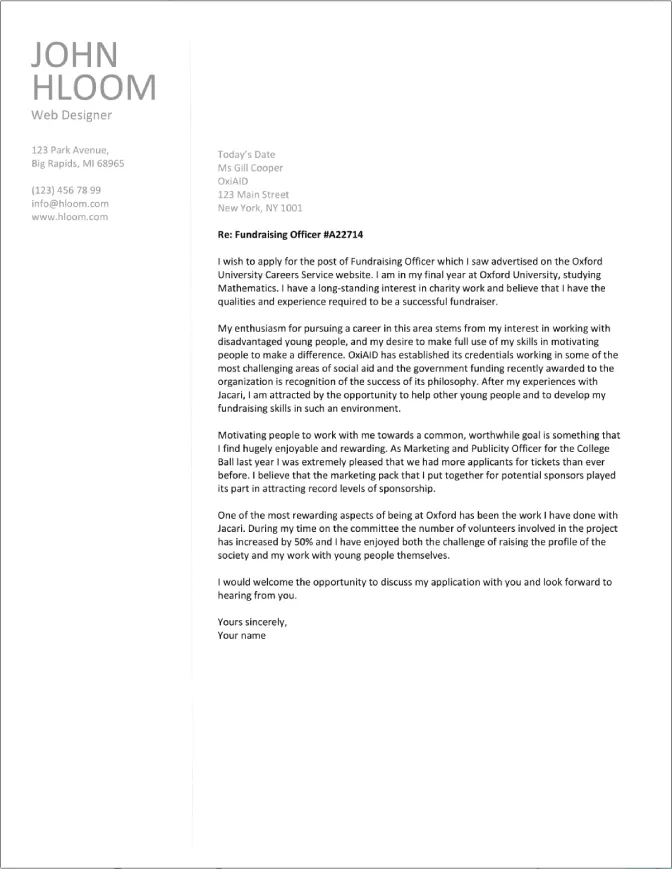 40111 cover letter formatting