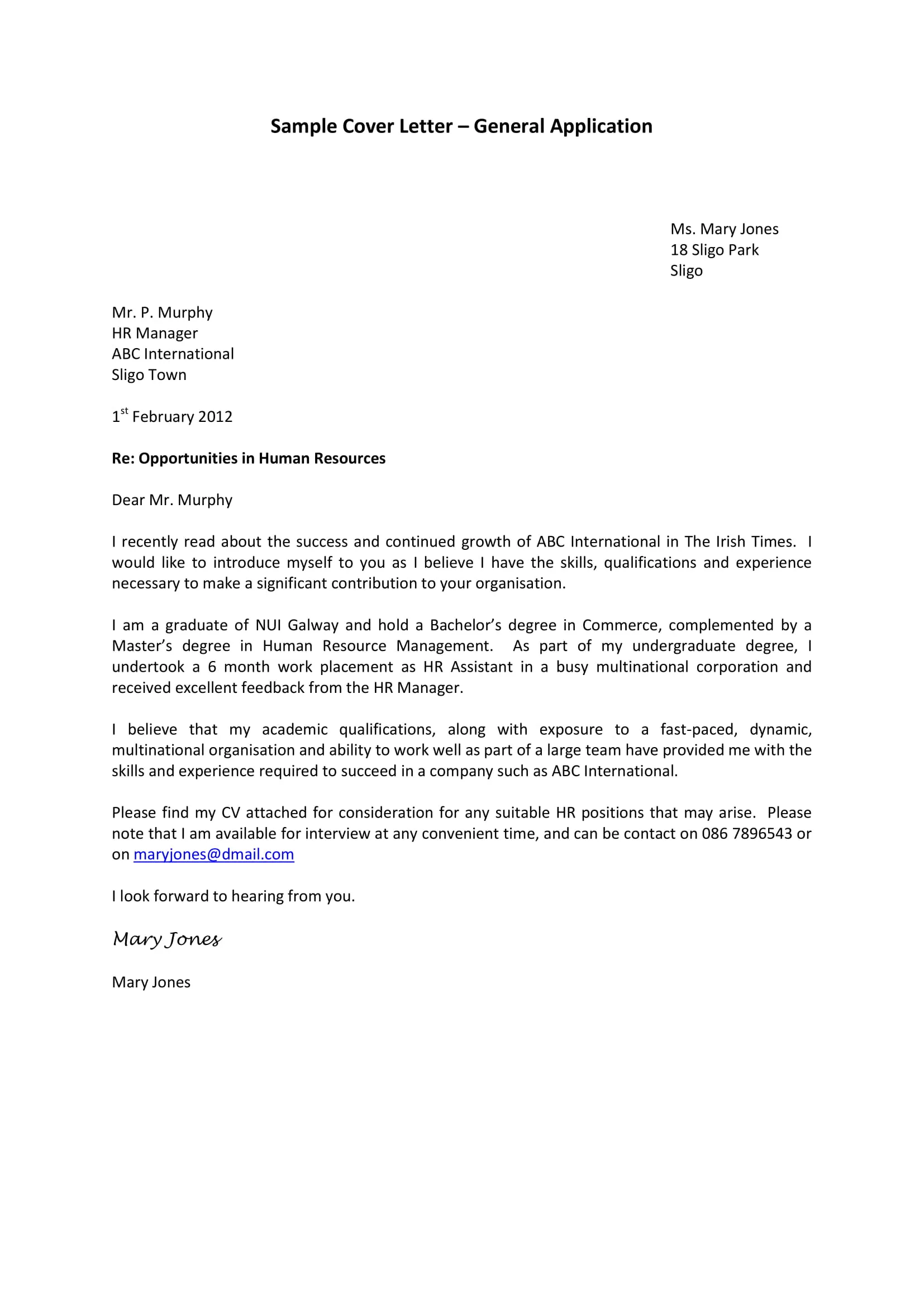 40115 cover letter basics