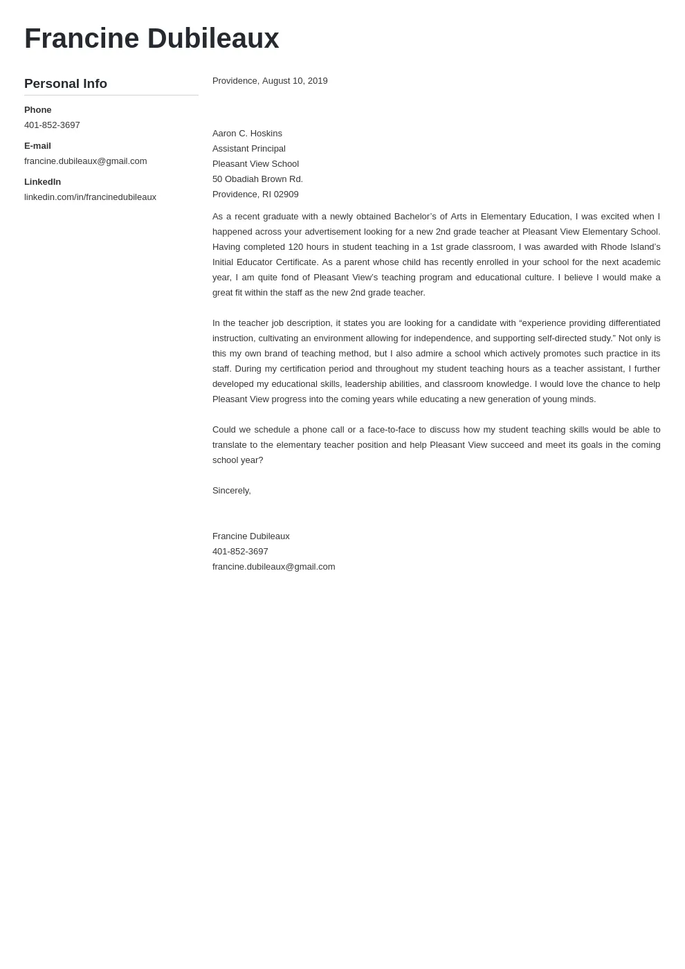 40120 teacher cover letter achievements