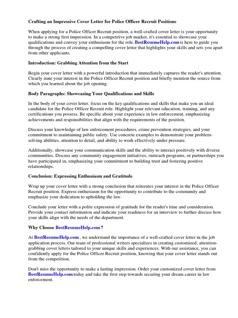 40127 police officer cover letter header