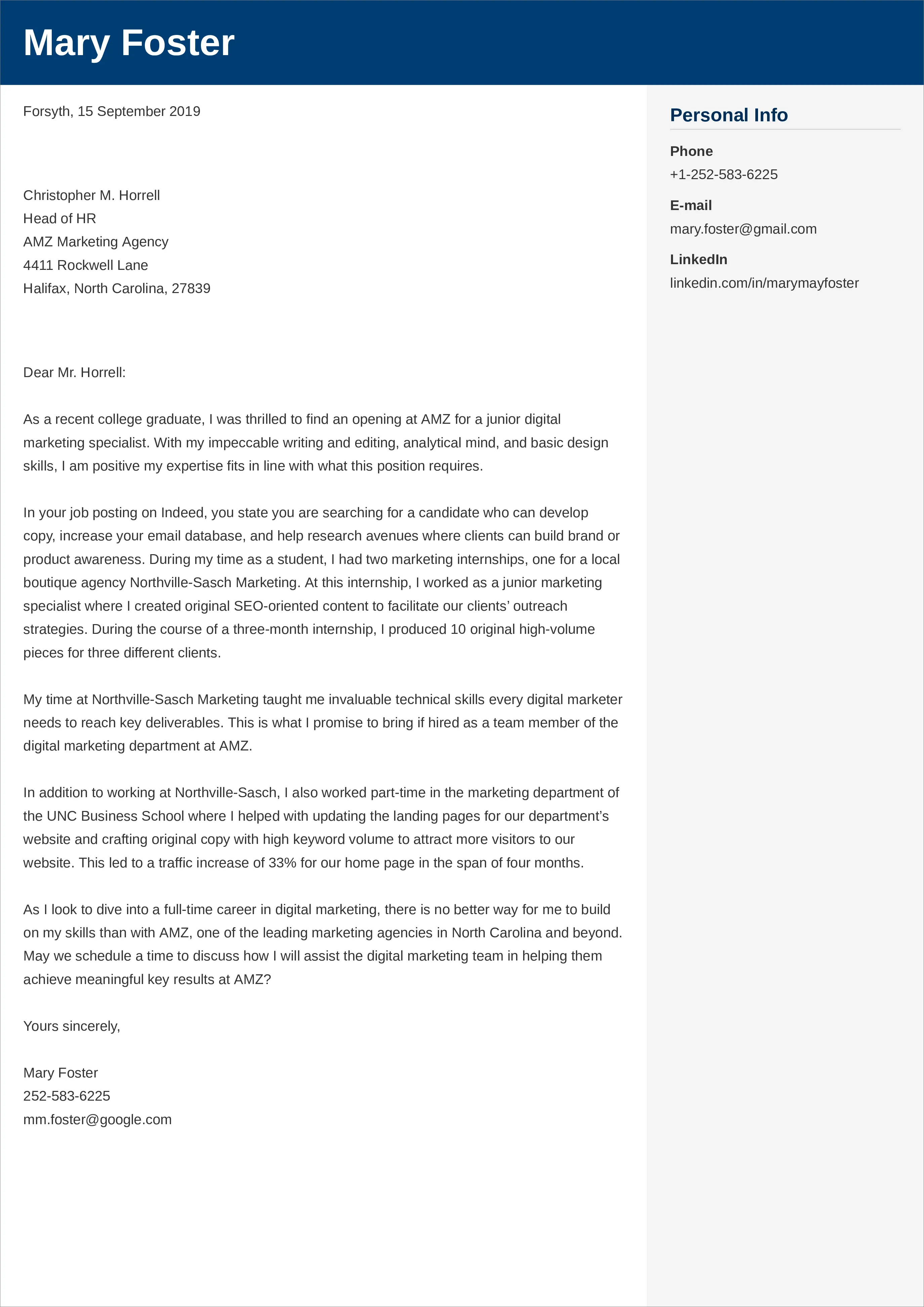 40129 marketing internship achievements