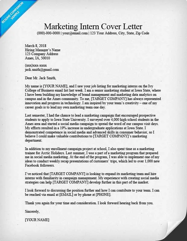 40129 marketing internship company research