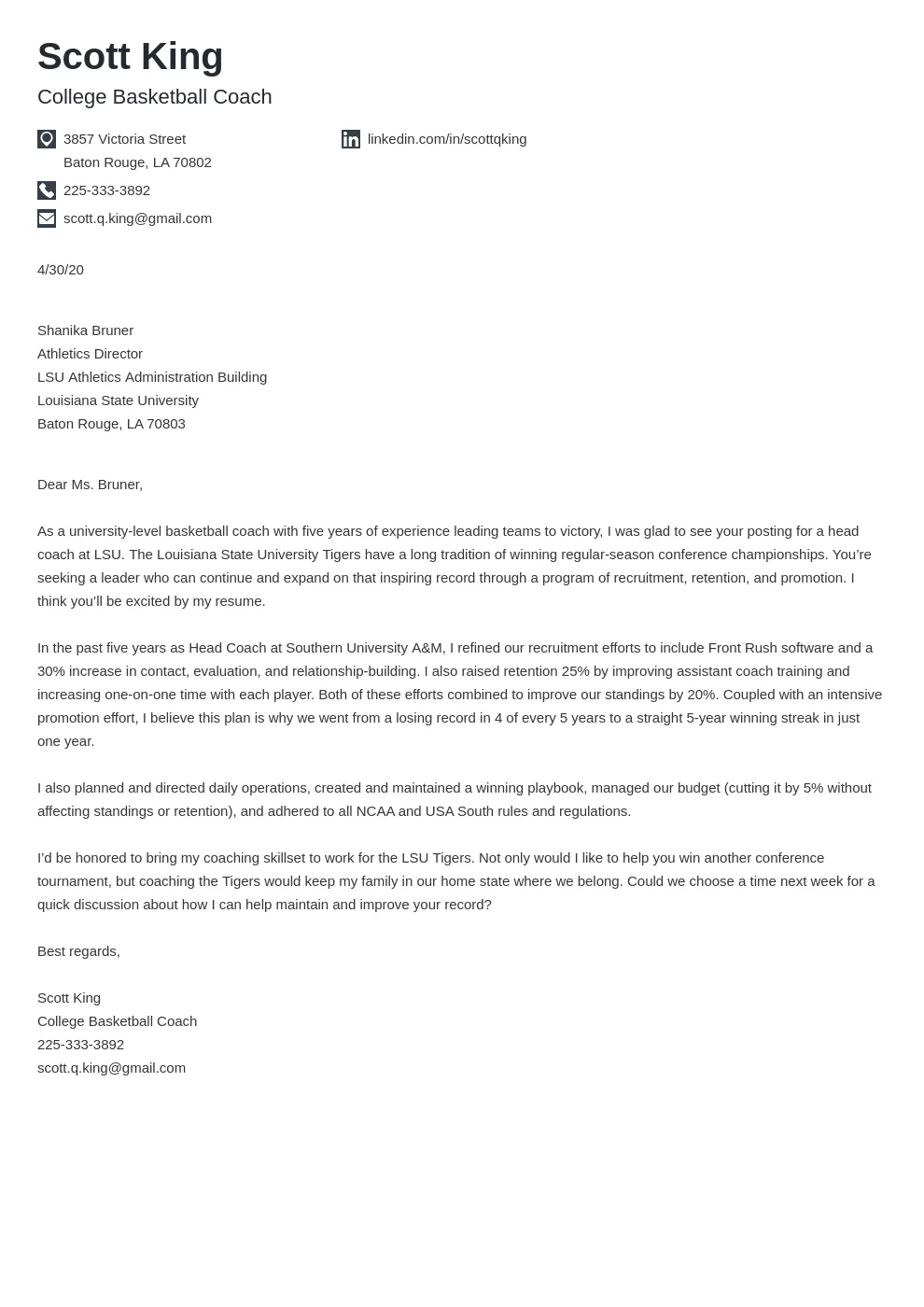 40131 formatting cover letter