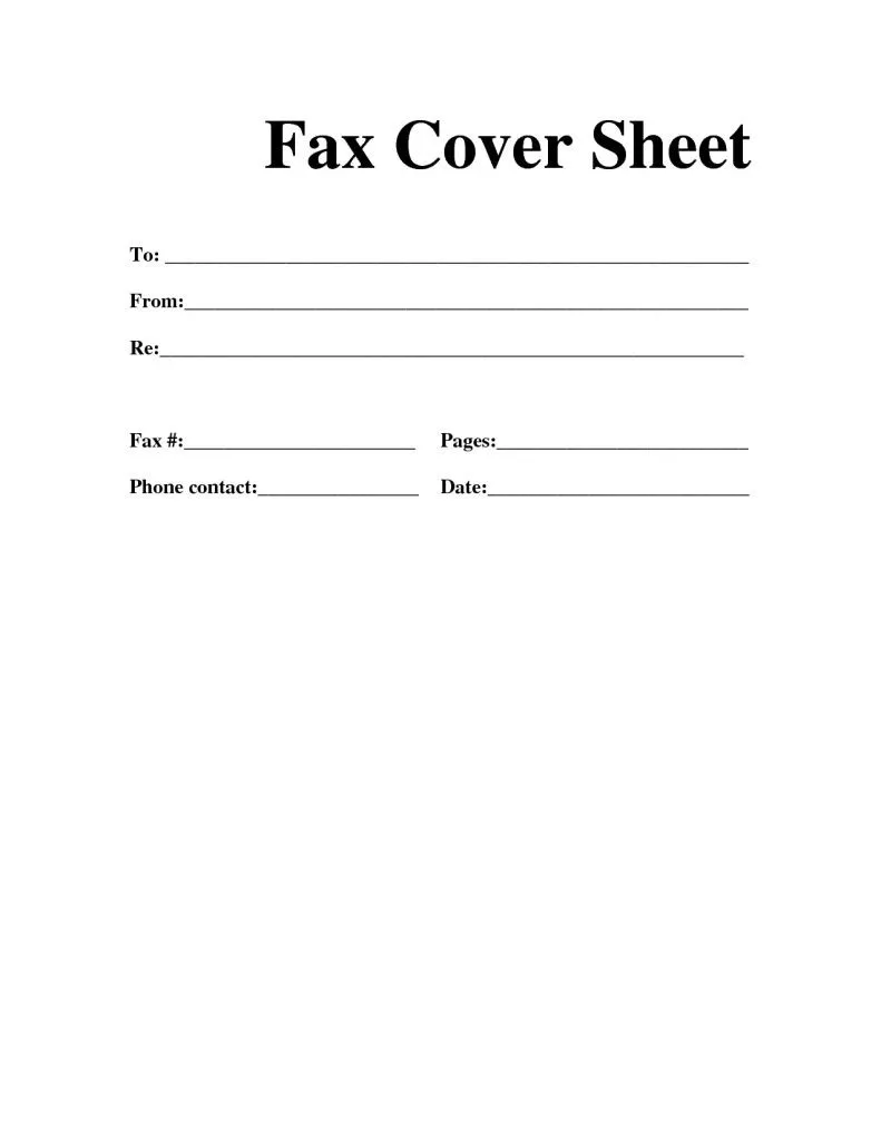 40146 fax cover letter components
