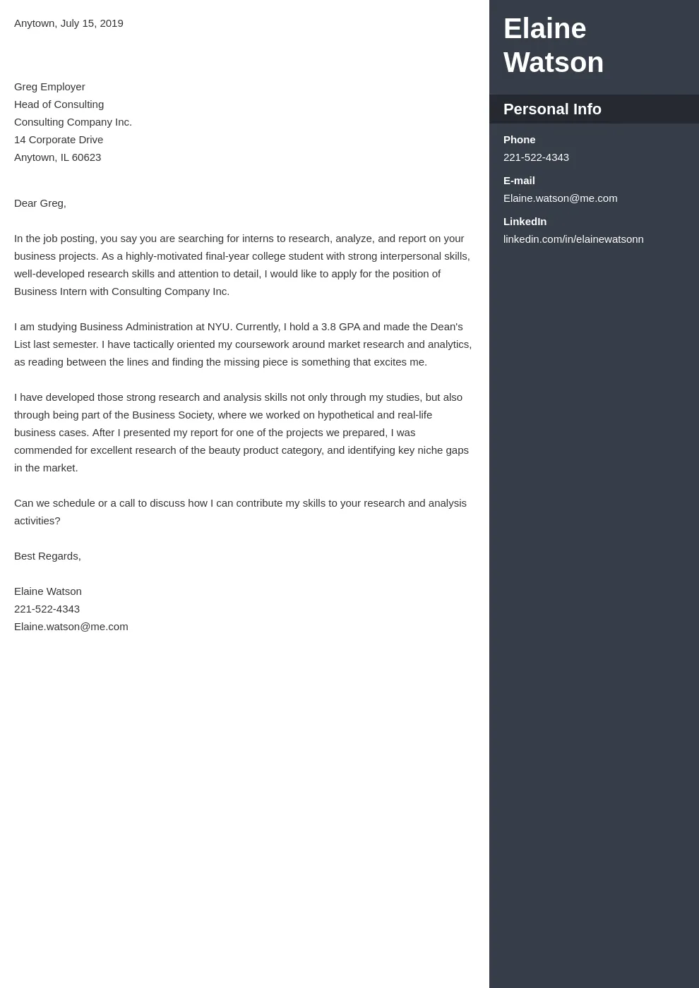 40148 cover letter formatting