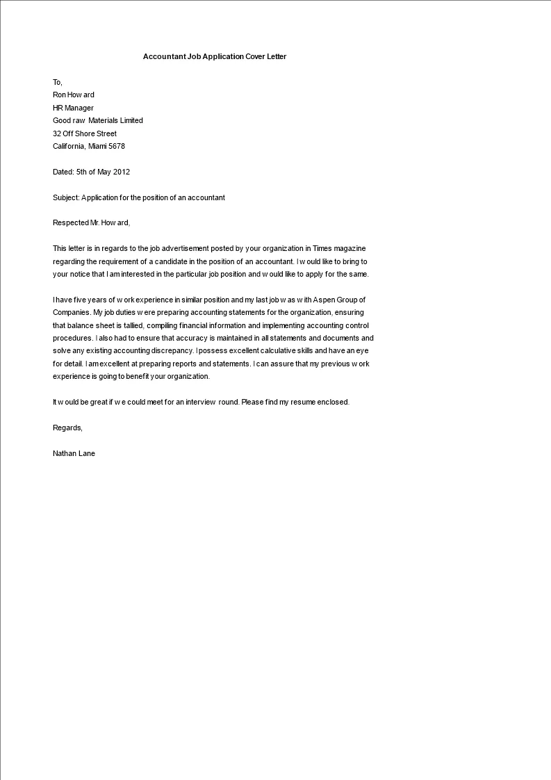 40153 accounting cover letter company research