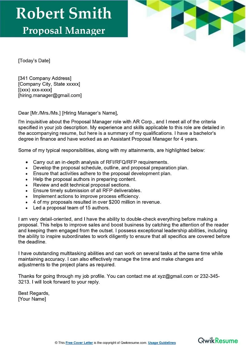 40156 cover letter professional tone