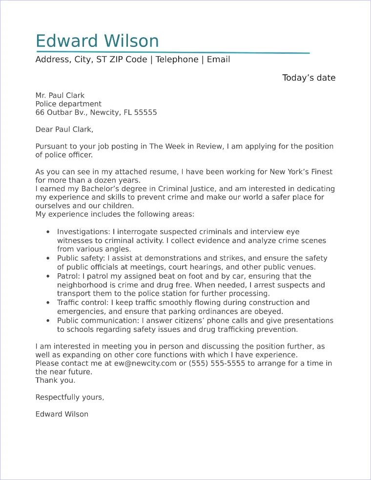 40165 police officer experience