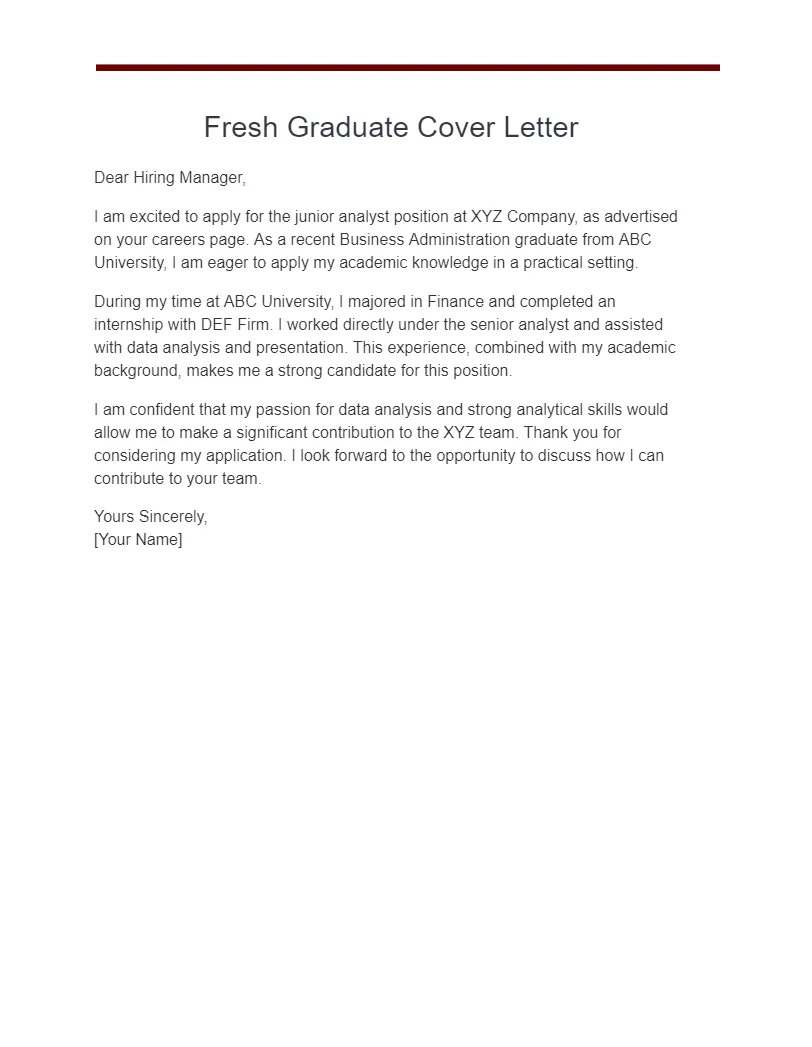 40166 cover letter fresh graduate writing
