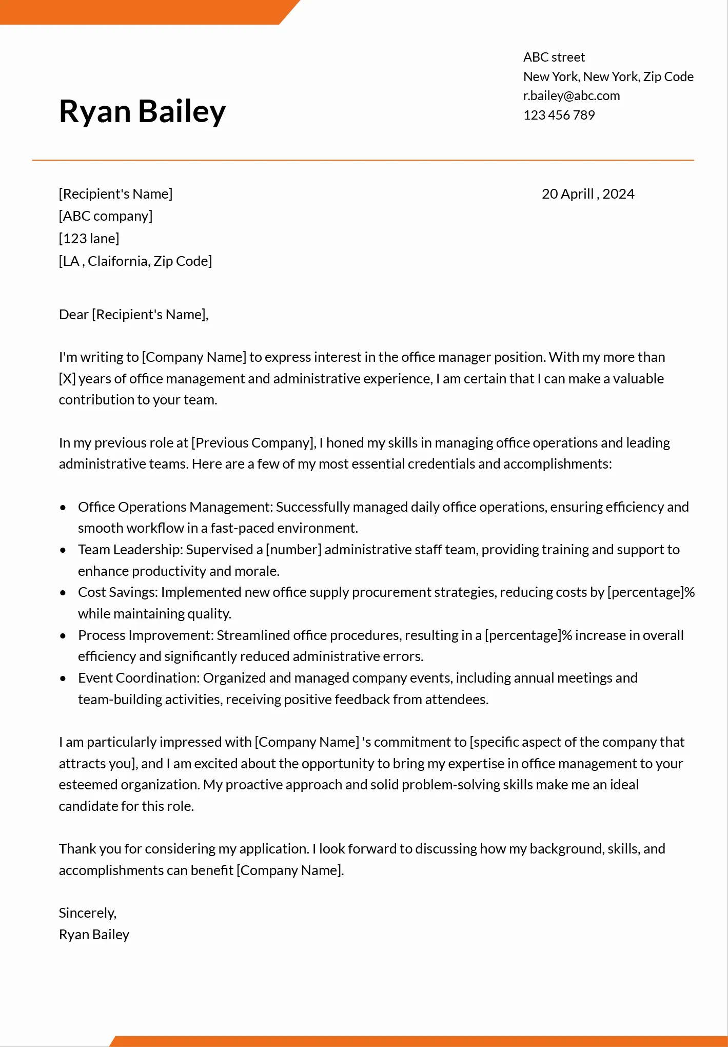 40184 cover letter formatting