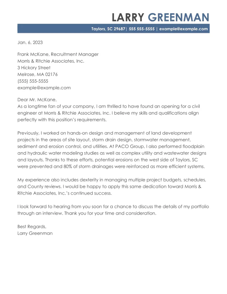 40233 cover letter formatting
