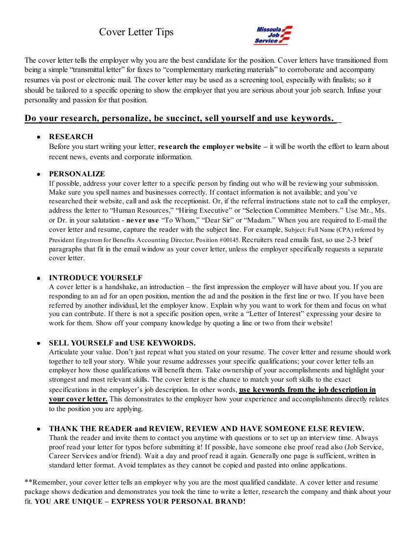 40235 cover letter formatting